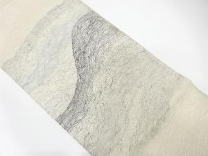 正絹　すくい織　波模様織り出し　夏用袋帯